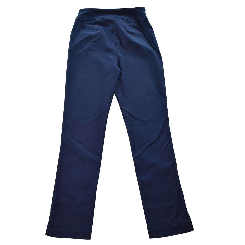 Tribal Womens Navy Blue Pull On Stretch Slim Leg Trousers Pants 4824O-2485 Size2
